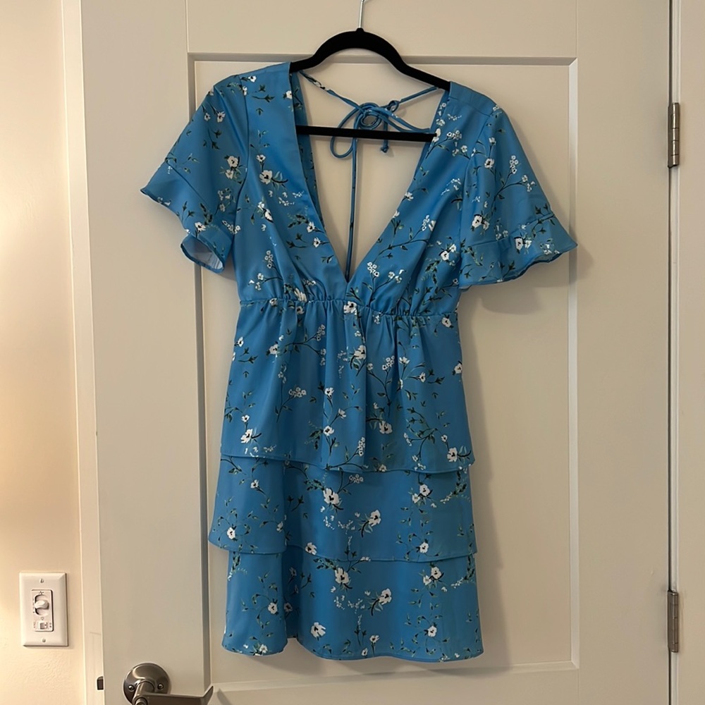 Show me your mumu dulce dress in blue floral